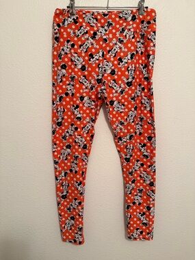 LuLaRoe Minnie Mouse Leggings Coral/Orange size TC